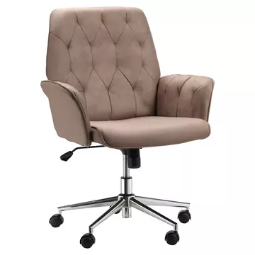 Buy Vinsetto Micro Fibre Office Chair Mid Back Computer Desk Chair with Adjustable Seat, Arm, Brown from Furnituretta