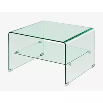 Buy Angola Clear Lamp Table with Shelf from Furnituretta