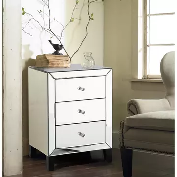 Buy Augustina Nightstand Mirror 3 Drawer from Furnituretta