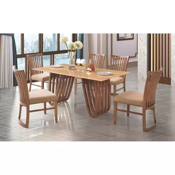 Buy Aurora Marble Dining Table with Wooden Base from Furnituretta