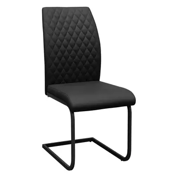 Buy Austin PU Black Dining Chair with Black Metal legs, Colour: Black from Furnituretta