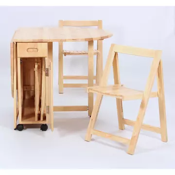 Buy Butterfly Dining Set with 4 Chairs Natural, Colour: Natural from Furnituretta