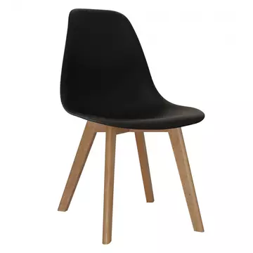 Buy Belgium Plastic (PP) Chairs with Solid Beech Legs Black, Colour: Black from Furnituretta
