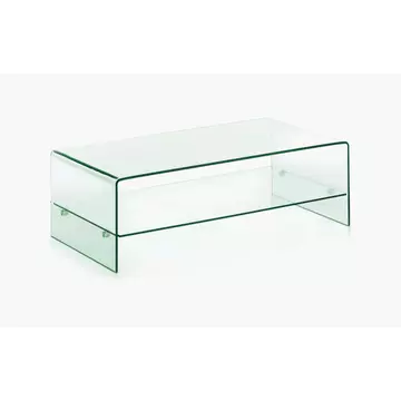 Buy Angola Clear Coffee Table with Shelf from Furnituretta