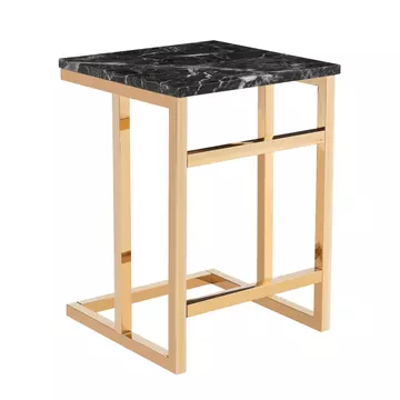 Buy Camelot Marble Effect Lamp Table with Golden Chrome Base from Furnituretta