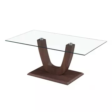 Buy Capri Coffee Table Clear Glass Walnut from Furnituretta