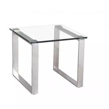 Buy Carter Glass Lamp Table with Stainless Steel Legs from Furnituretta