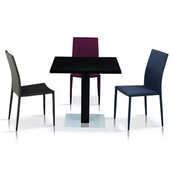 Buy Chatham High Gloss Table Black with Stainless Steel Base, Colour: Black from Furnituretta