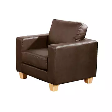 Buy Chesterfield 1 Seater Sofa PU Brown, Colour: Brown from Furnituretta