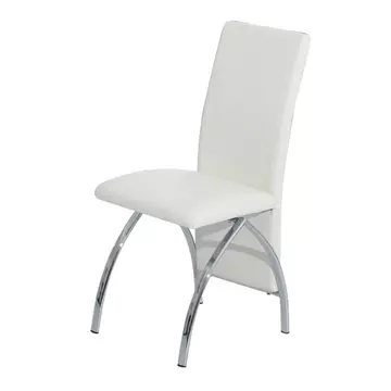 Buy Costilla PU Dining Chair White & Chrome, Colour: White from Furnituretta