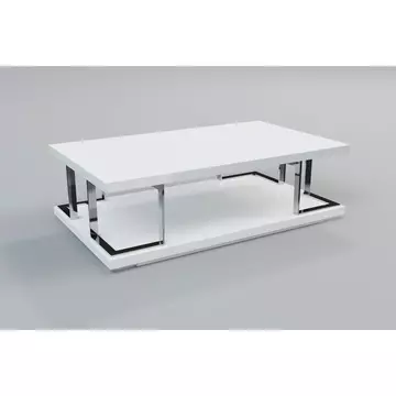 Buy Celtic High Gloss Coffee Table White & Stainless Steel from Furnituretta