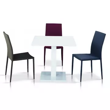Buy Chatham High Gloss Table White with Stainless Steel Base, Colour: White from Furnituretta