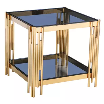 Buy Cleveland Grey Glass Lamp Table Gold, Colour: Grey from Furnituretta