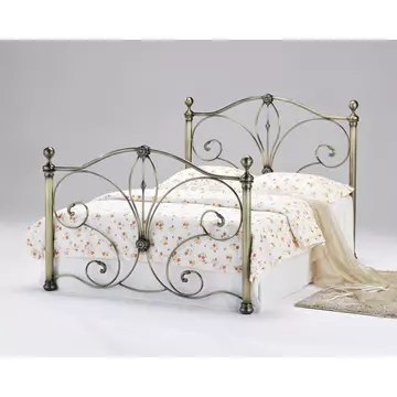 Buy Diane Antique Brass King Size Bed, Size: King Size from Furnituretta