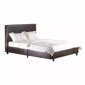 Buy Fusion PU Double Bed Brown, Colour: Brown, Size: Double from Furnituretta