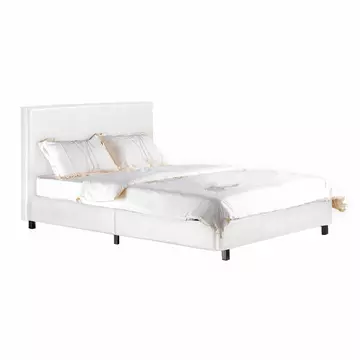 Buy Fusion PU King Size Bed White, Colour: White, Size: King Size from Furnituretta