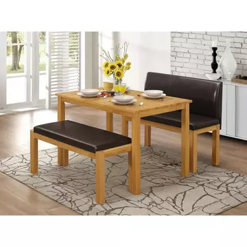 Buy Hamra Dining Set with 2 Benches Natural Oak from Furnituretta