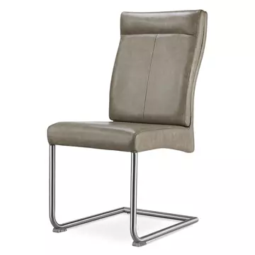 Buy Harper Special PU Brown Chairs with Brushed Stainless Steel (2s) from Furnituretta