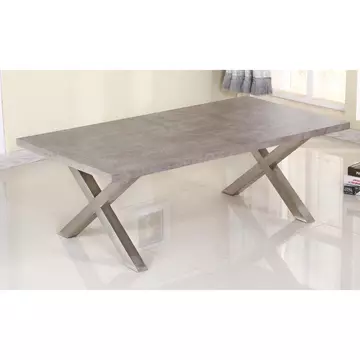 Buy Helix Coffee Table Stone & Brushed Stainless Steel from Furnituretta
