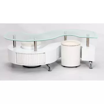 Buy Krista White High Gloss Coffee Table with White Border, Colour: White from Furnituretta