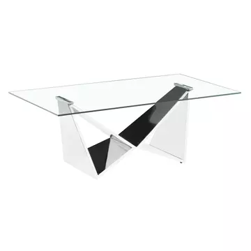 Buy Konya Silver Clear Glass Coffee Table from Furnituretta
