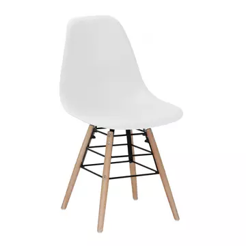 Buy Lilly Plastic (PP) Chairs with Solid Beech Legs White, Colour: White from Furnituretta