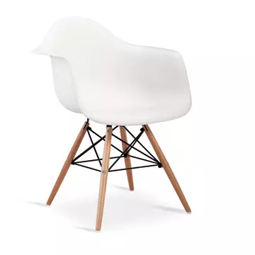 Buy Ludstone Plastic (PP) Chairs with Solid Beech Legs White, Colour: White from Furnituretta