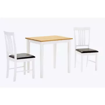 Buy Massa White Small Dining Set with 2 Chairs Oak & White from Furnituretta