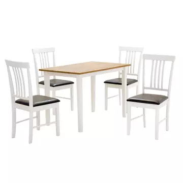 Buy Massa White Medium Dining Set with 4 Chairs Oak & White from Furnituretta