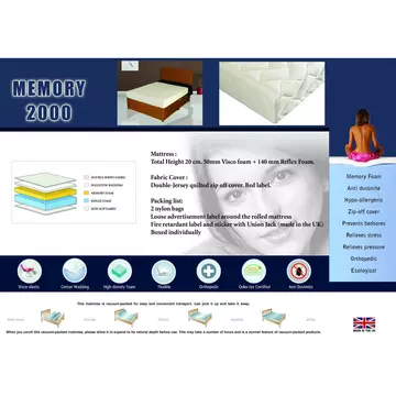 Buy Memory 2000 Mattress Double from Furnituretta