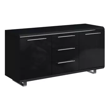 Buy Newline High Gloss Sideboard Large 2 Doors & 3 Drawers Black, Colour: Black from Furnituretta