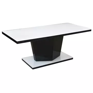 Buy Nora Super White Glass Coffee Table White & Black from Furnituretta