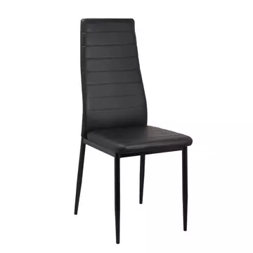 Buy Pearl PU Chairs Black with Black Legs (6s), Colour: Black from Furnituretta