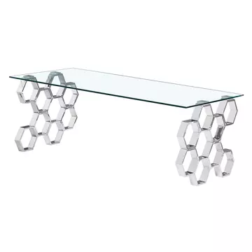 Buy Quetta Silver Clear Glass Coffee Table from Furnituretta