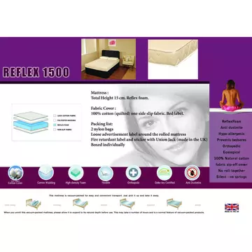 Buy Reflex 1500 Mattress 4 Foot, Size: 4 Foot from Furnituretta