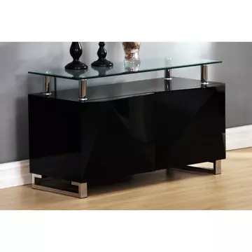 Buy Rowley Black High Gloss Sideboard 2 Doors, Colour: Black from Furnituretta
