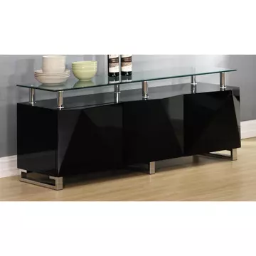 Buy Rowley Black High Gloss Sideboard 3 Doors, Colour: Black Gloss from Furnituretta