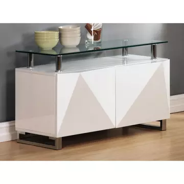 Buy Rowley White High Gloss Sideboard 2 Doors, Colour: White from Furnituretta