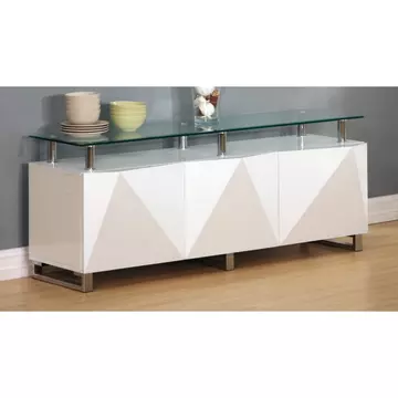 Buy Rowley White High Gloss Sideboard 3 Doors, Colour: White from Furnituretta