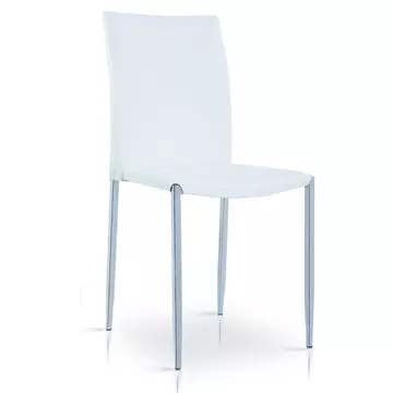 Buy Iris PU Chair White & Chrome from Furnituretta