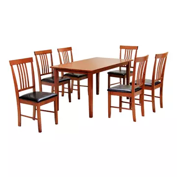 Buy Massa Large Dining Set with 6 Chairs Mahogany, Colour: Mahogany from Furnituretta