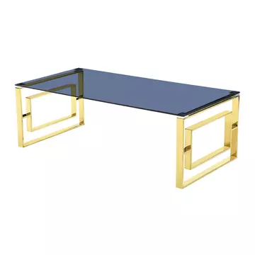 Buy Memphis Gold Grey Glass Coffee Table from Furnituretta