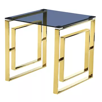 Buy Memphis Gold Grey Glass Lamp Table from Furnituretta