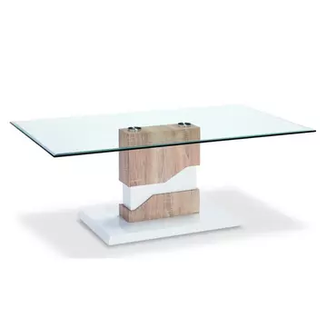 Buy Milton Glass Coffee Table White & Natural from Furnituretta