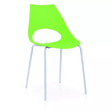 Buy Orchard Plastic (PP) Chairs Green with Metal Legs Chrome, Colour: Green from Furnituretta