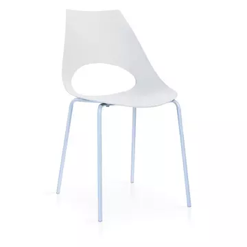 Buy Orchard Plastic (PP) Chairs White with Metal Legs Chrome, Colour: White from Furnituretta
