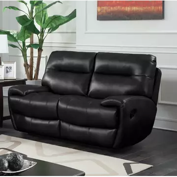 Buy Bailey Recliner LeatherGel & PU 2 Seater Black, Colour: Black from Furnituretta