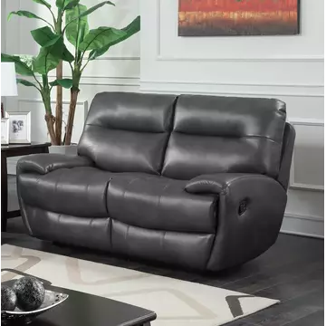 Buy Bailey Recliner LeatherGel & PU 2 Seater Grey, Colour: Grey from Furnituretta