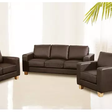 Buy Chesterfield 3 Seater Sofa PU Brown, Colour: Brown from Furnituretta