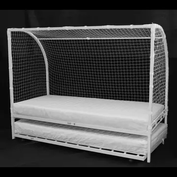 Buy Football Metal Bed Single with Trundle White from Furnituretta